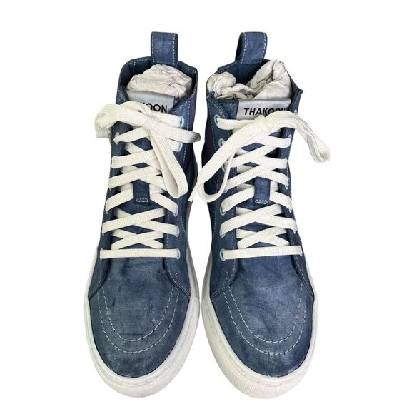 Thakoon Blue Custom Hand-Dyed High-Top Sneakers Tennis Shoes SZ 37 New In Box - Picture 6 of 12